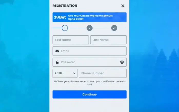 30bet registration